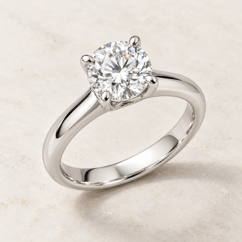 A diamond solitaire ring
